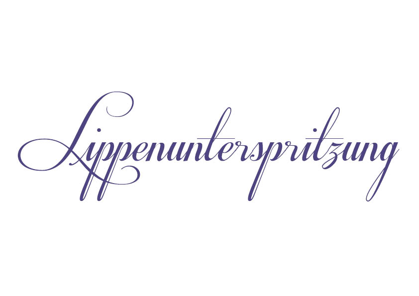 Die Grafik zeigt den Schriftzug „Lippenunterspritzung".