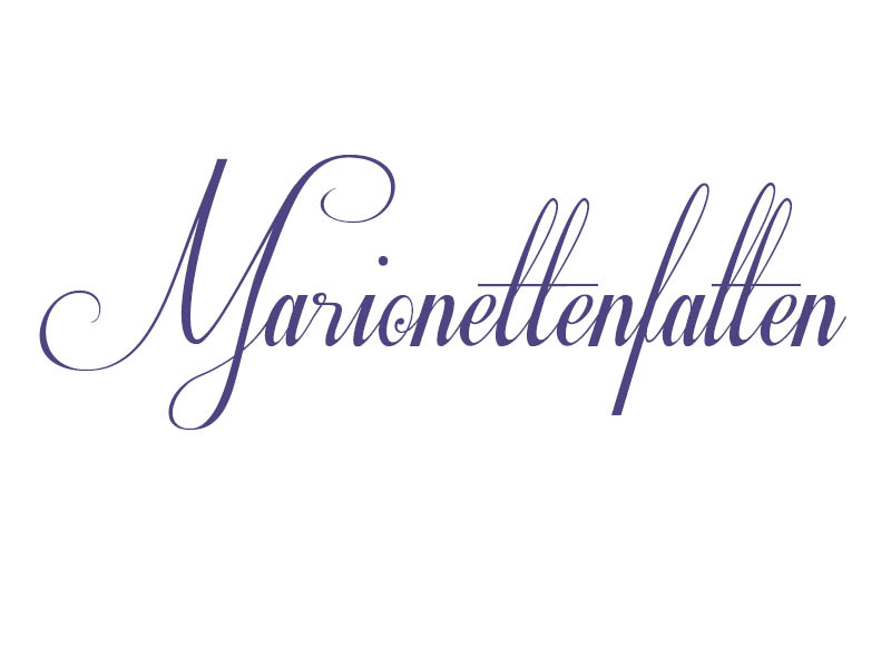 Die Grafik zeigt den Schriftzug „Marionettenfalten“.