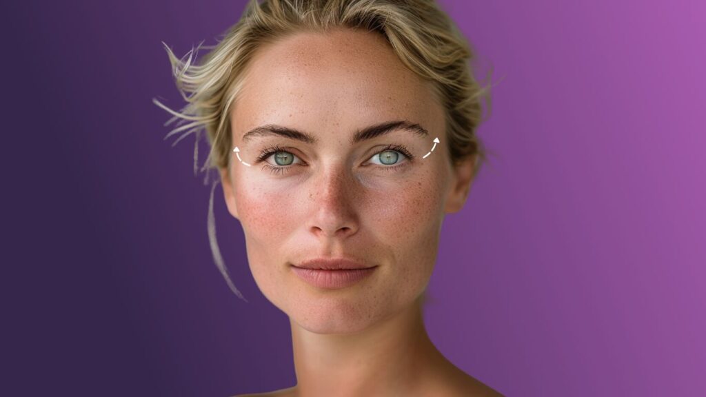 Das Foto zeigt Bella Eyes, die durch ein Cat Eye Lifting betont wurden.