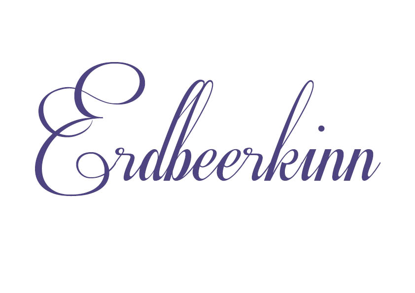 Die Grafik zeigt den Schriftzug „Erdbeerkinn“.