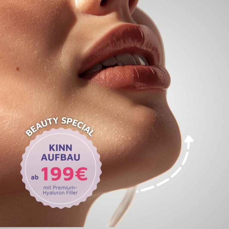 Das Bild zeigt ein hübsches, weibliches Kinn.