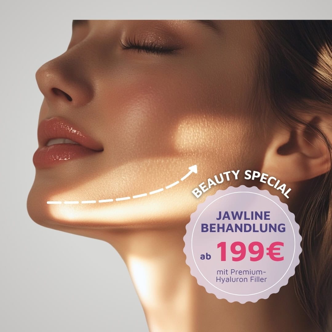 Das Bild zeigt eine Werbung für eine Beauty-Spezialbehandlung.